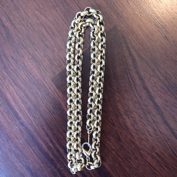 Vintage Gold Tone Round Chain Link Beaded Necklace - Picture 4 of 6